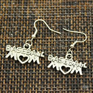 Baseball mom earrings I love sports bat heart